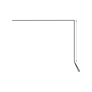 Section drawing of the 10ft Gable Drip Edge 1″