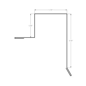 Section drawing of the 10ft Standing Seam Gable Cap 1-1/2″