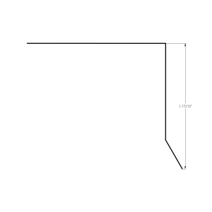 Section drawing of the 10ft Standing Seam Gable Starter F Cleat Galvalume