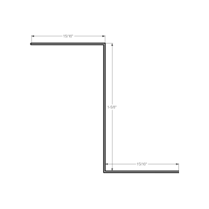Section drawing of the 10ft Standing Seam Z-Bar 1-1/2″