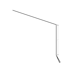 Section drawing of the 10ft Extended Eave Drip Edge 1″
