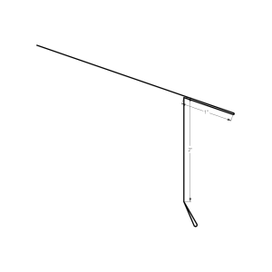 Section drawing of the 10ft Extended Eave Drip Edge 2″