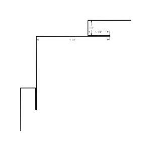 Section drawing of the 10ft Inside Corner With J Large
