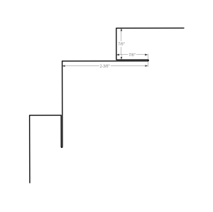 Section drawing of the 10ft Inside Corner With J Small