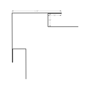 Section drawing of the 10ft Outside Corner With J