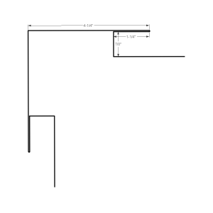 Section drawing of the 10ft Outside Corner With J Large