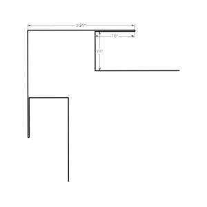 Section drawing of the 10ft Outside Corner With J Small
