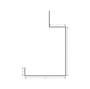 Section drawing of the 10ft Sliding Door Trim