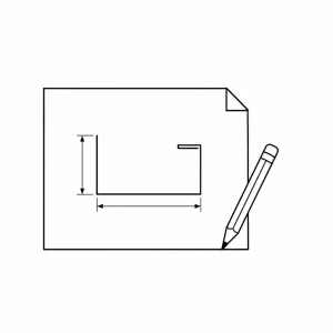 Custom trough profile drawing on a sheet with a pencil